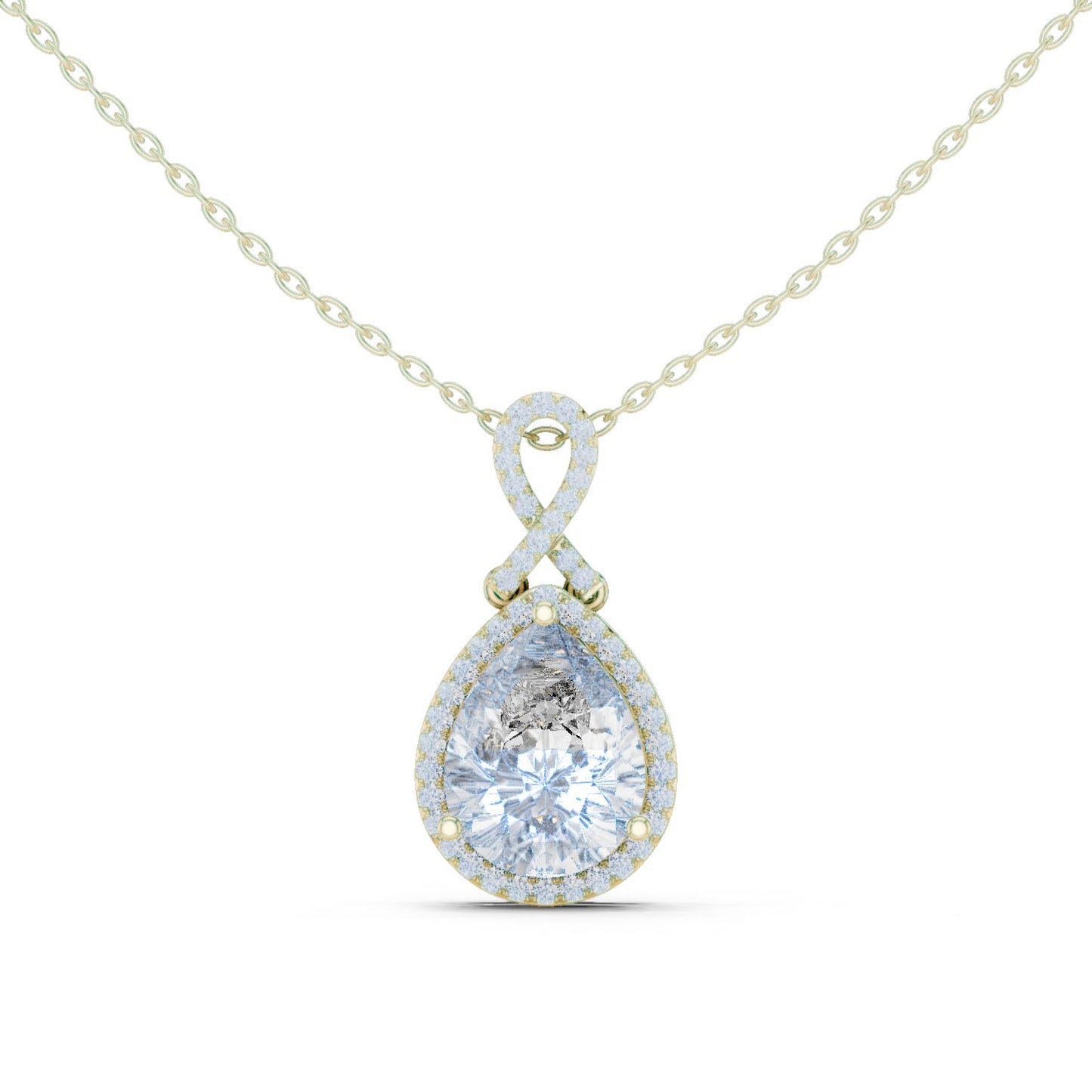 Pear Lab Grown Diamond Halo Pendant