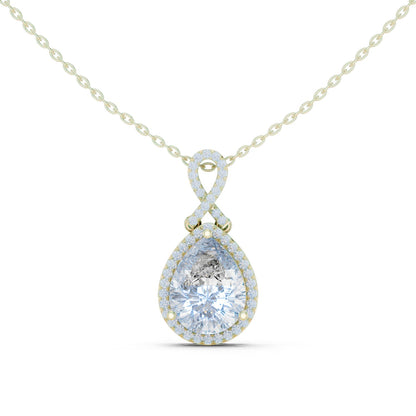 Pear Lab Grown Diamond Halo Pendant