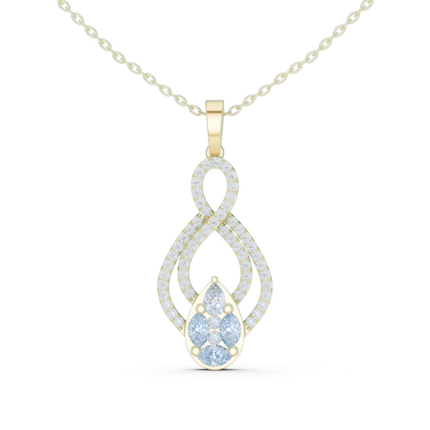Pear Lab Grown Diamond Halo Pendant