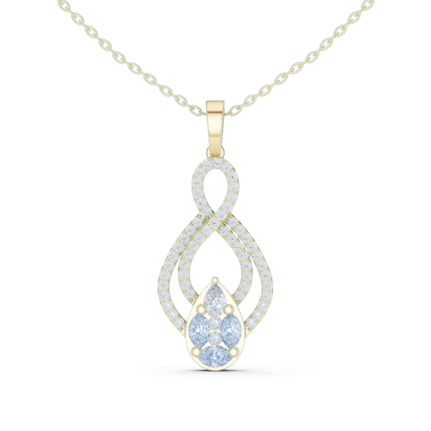 Pear Lab Grown Diamond Halo Pendant