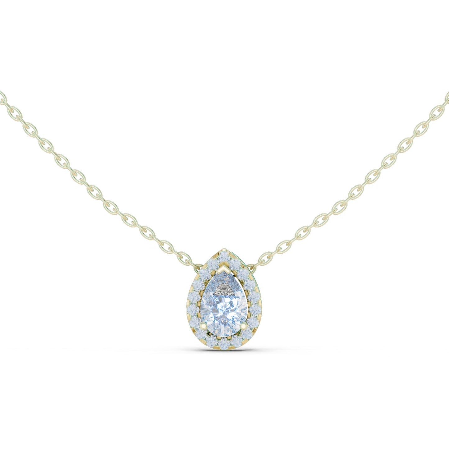 Pear Lab Grown Diamond Halo Pendant