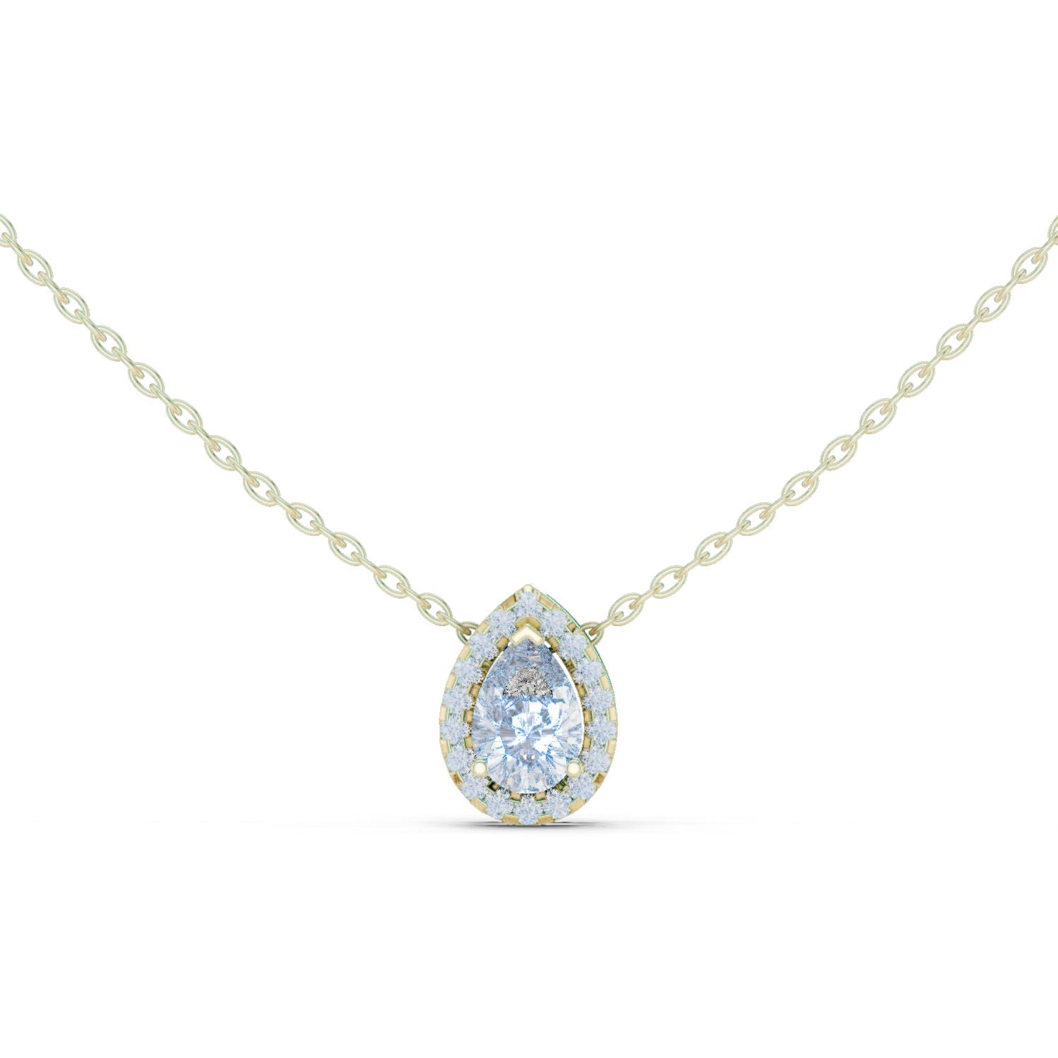 Pear Lab Grown Diamond Halo Pendant