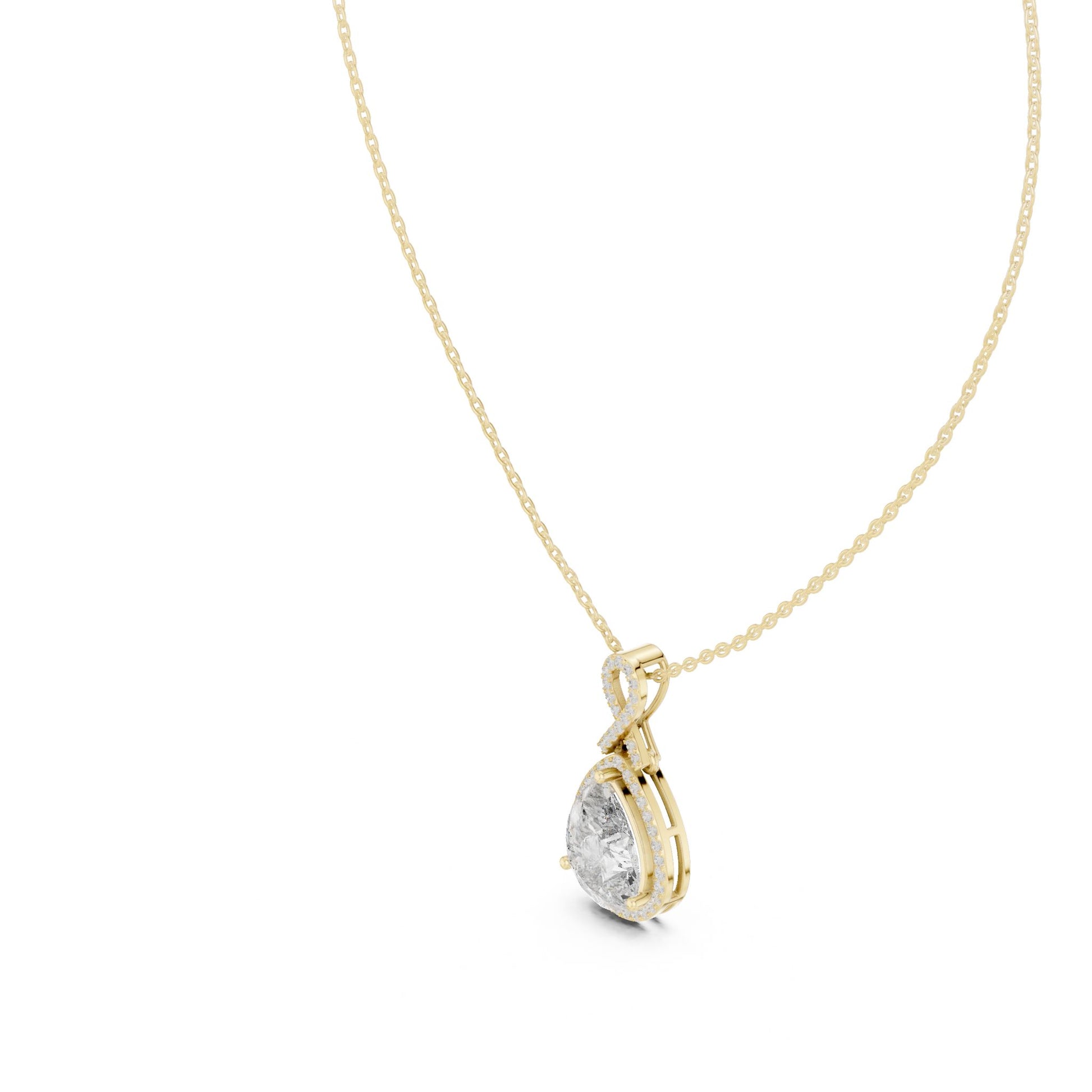 Pear Lab Grown Diamond Halo Pendant