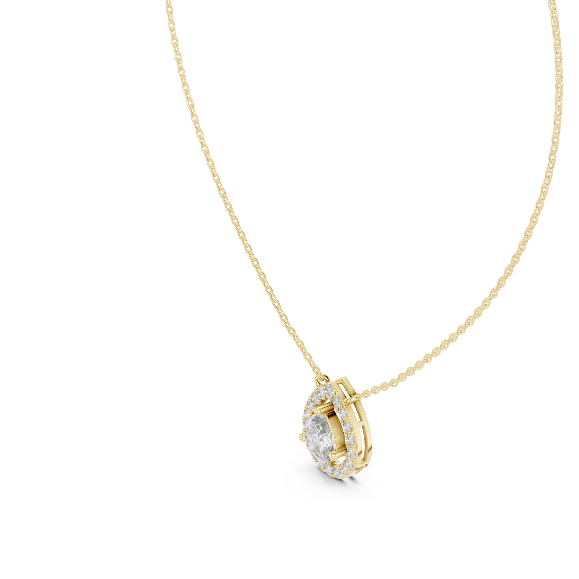 Pear Lab Grown Diamond Halo Pendant