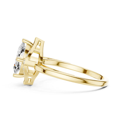 Pear Lab Grown Diamond Halo Engagement Ring