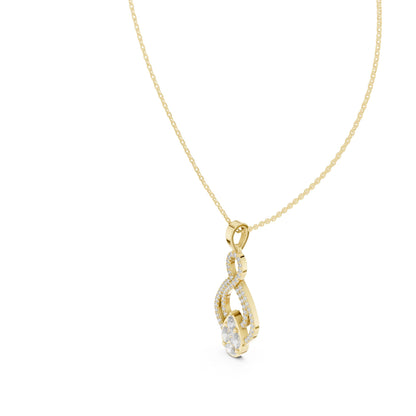 Pear Lab Grown Diamond Halo Pendant