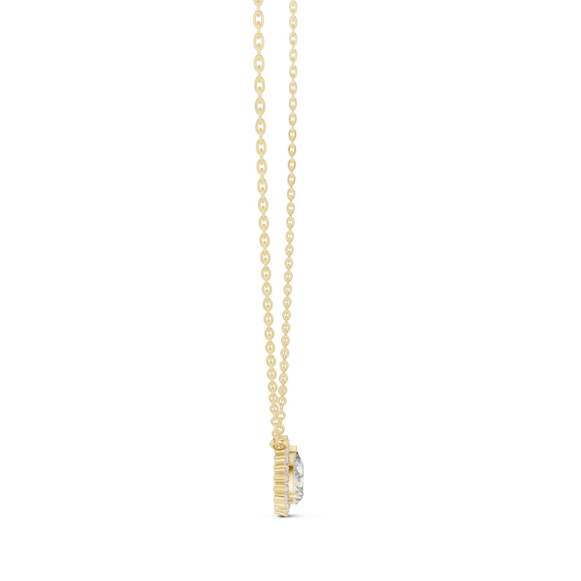 Pear Lab Grown Diamond Halo Pendant