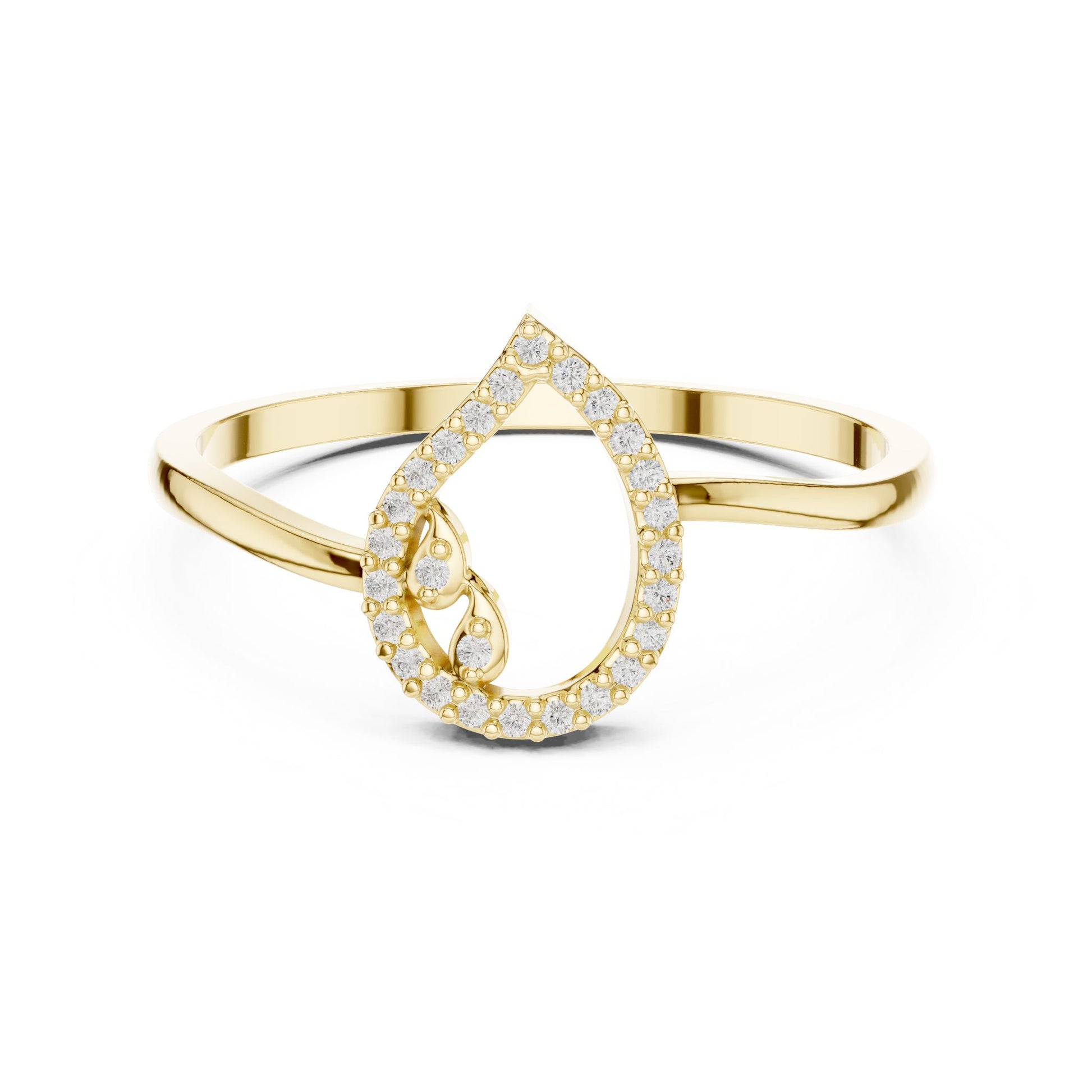 Pear Lab Grown Diamond Halo Engagement Ring