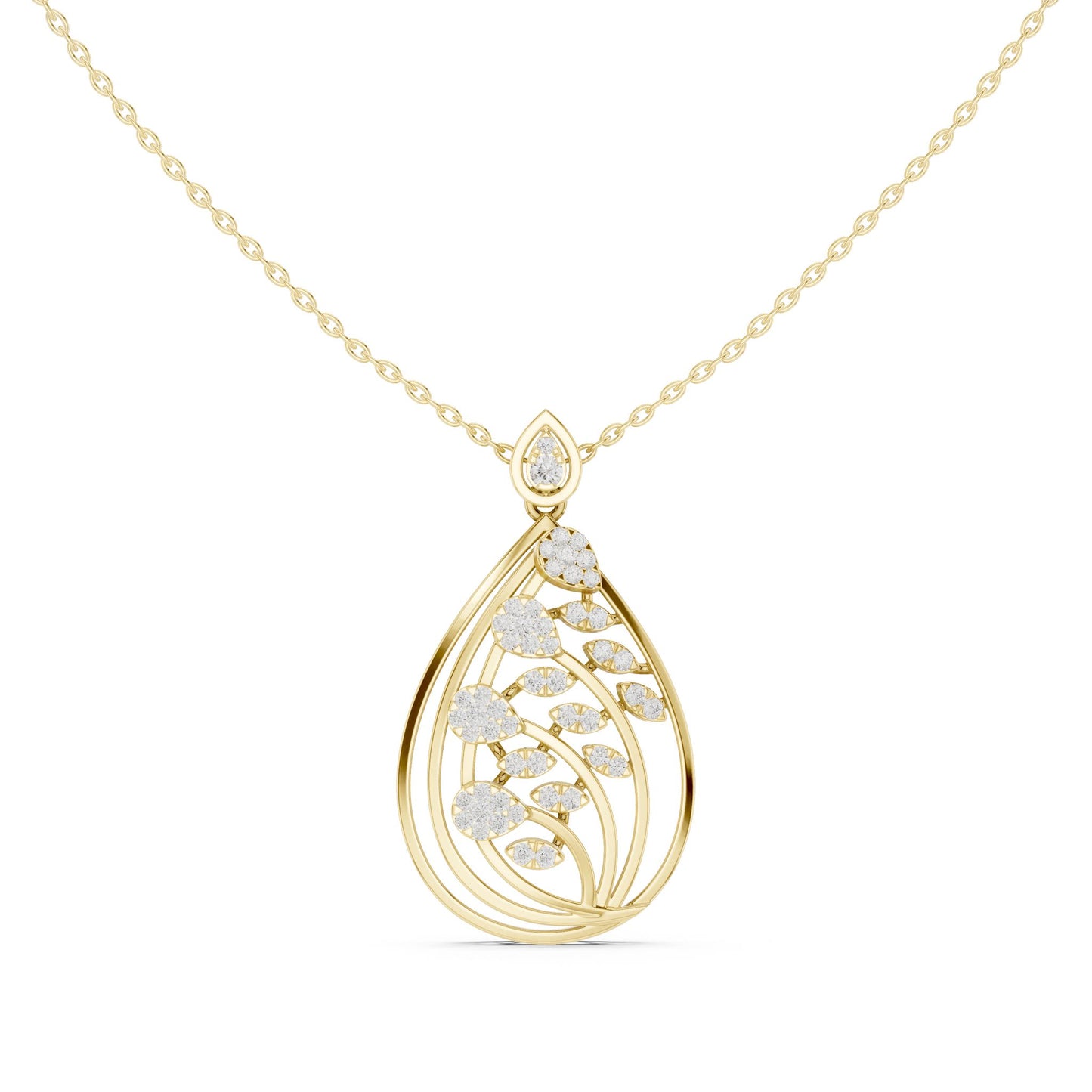 Pear Lab Grown Diamond Halo Pendant