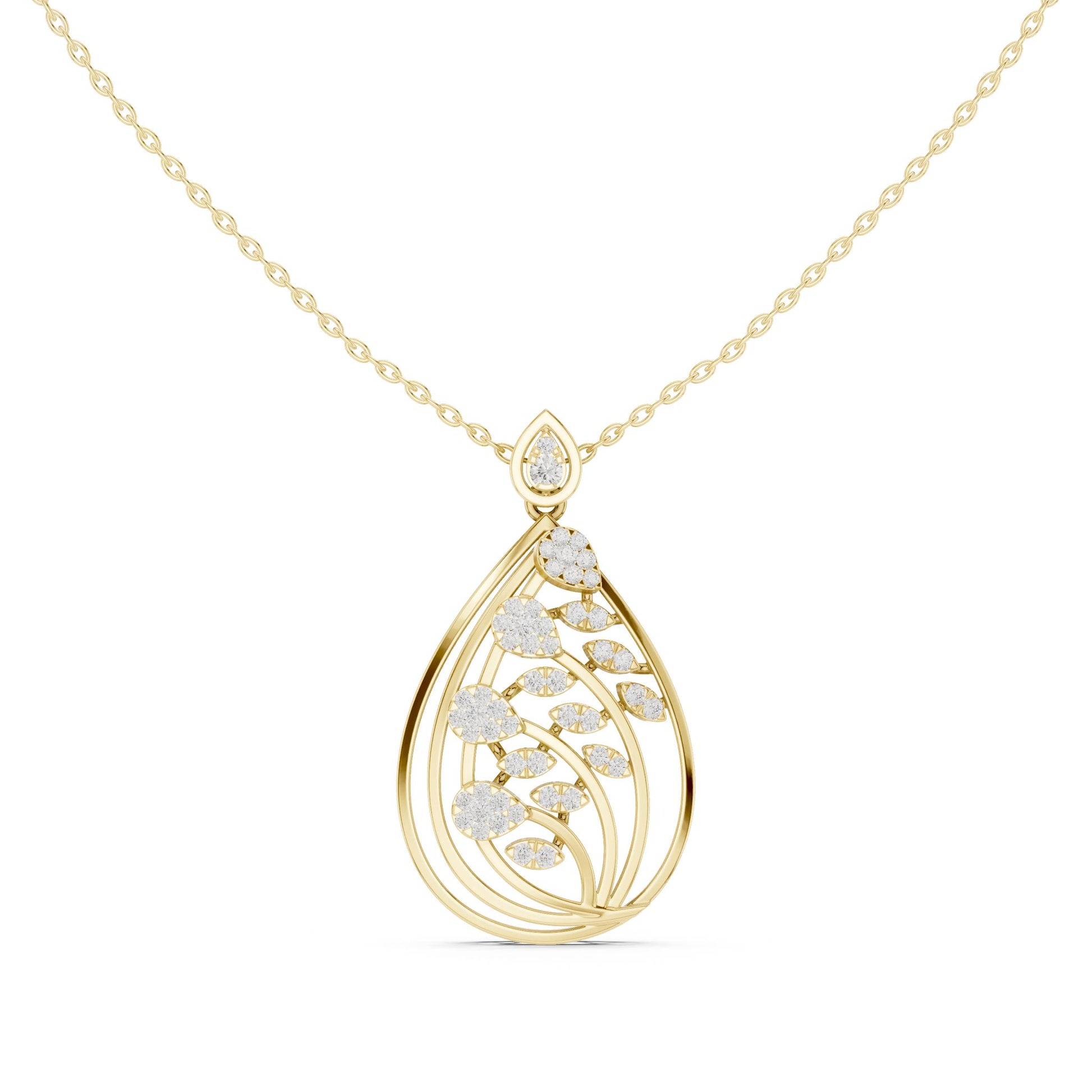 Pear Lab Grown Diamond Halo Pendant