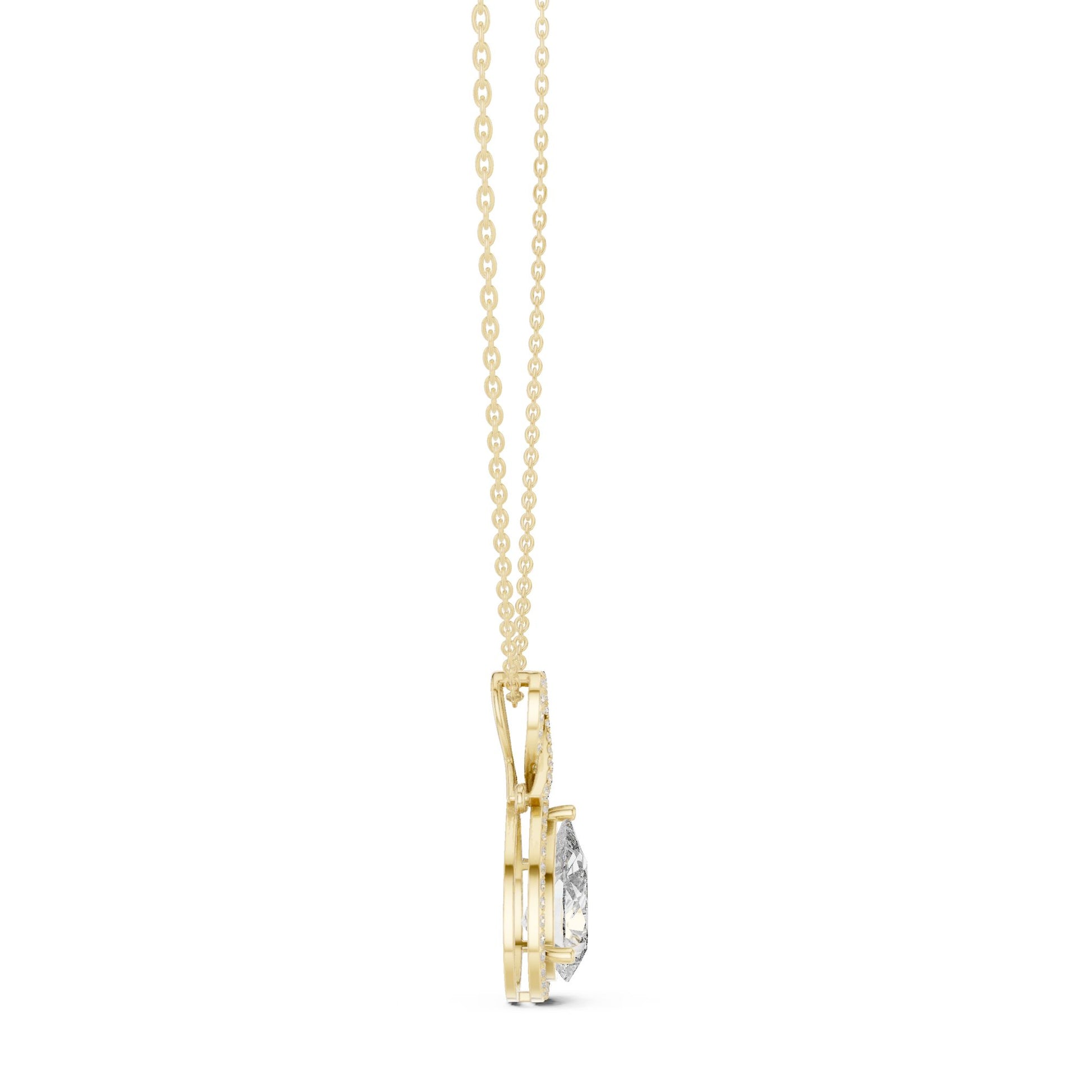 Pear Lab Grown Diamond Halo Pendant