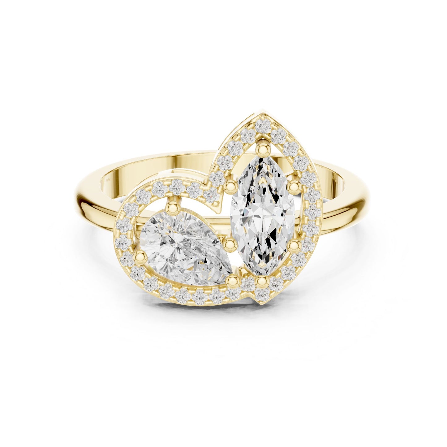 Pear Lab Grown Diamond Halo Engagement Ring