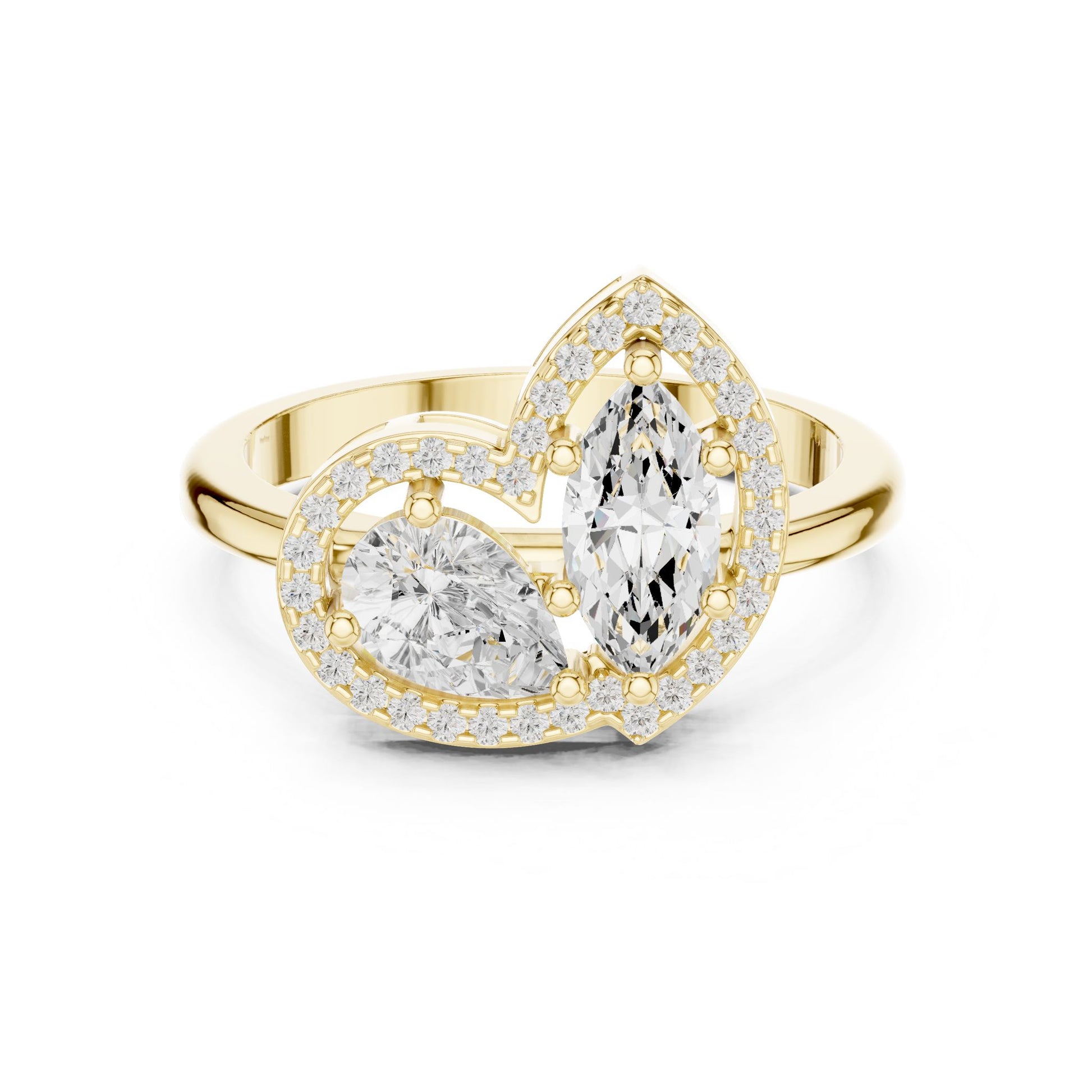 Pear Lab Grown Diamond Halo Engagement Ring