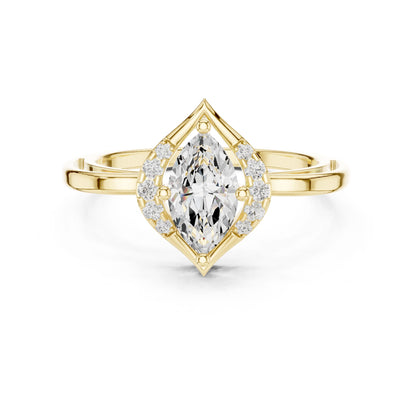 Pear Lab Grown Diamond Halo Engagement Ring