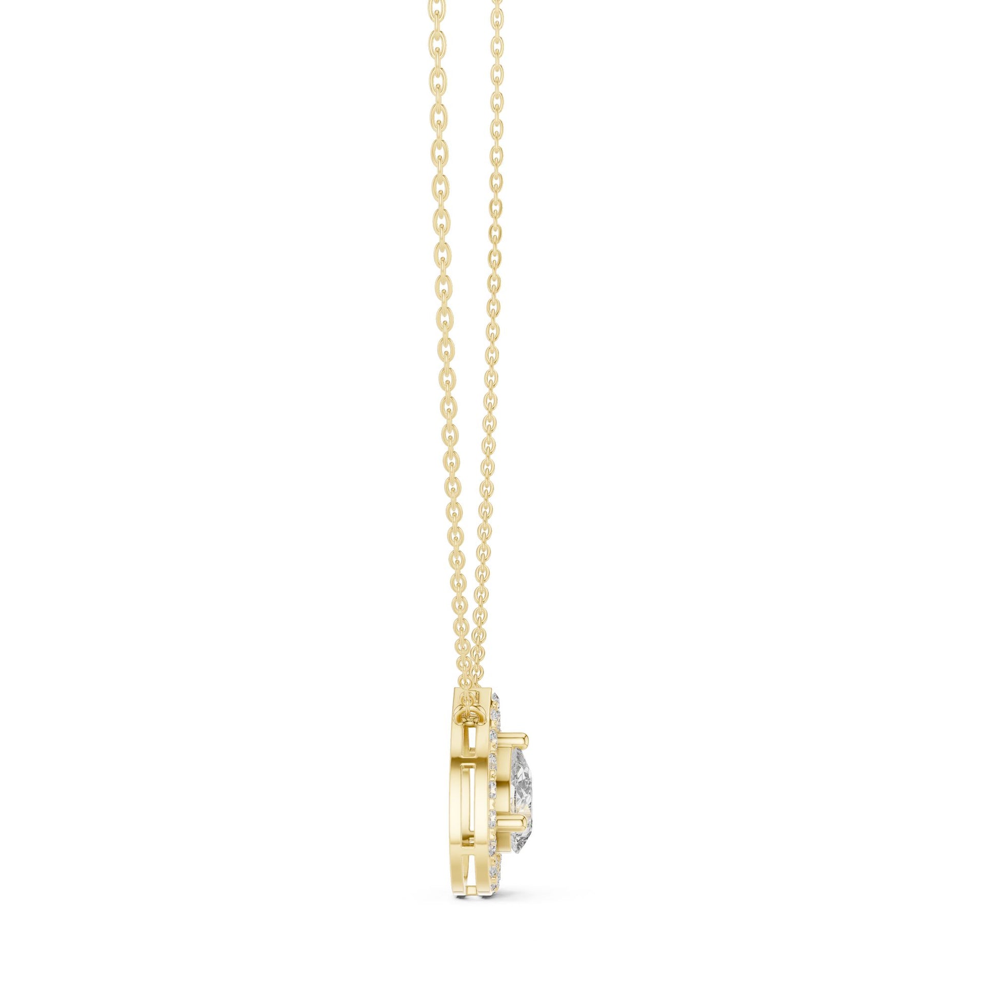 Pear Lab Grown Diamond Halo Pendant