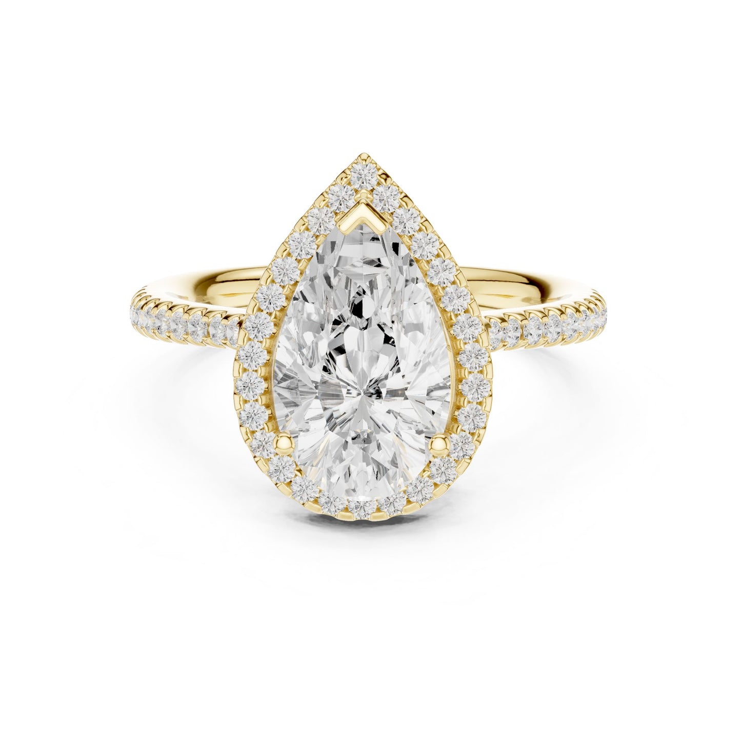 Pear Lab Grown Diamond Halo Engagement Ring
