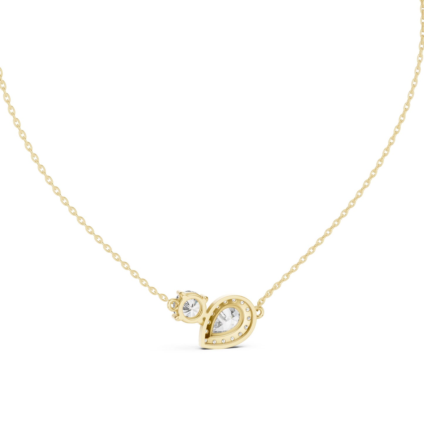Pear Lab Grown Diamond Halo Pendant