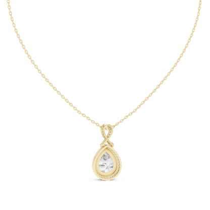 Pear Lab Grown Diamond Halo Pendant
