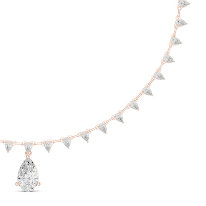 Pear Lab Grown Diamond Pave Pendant