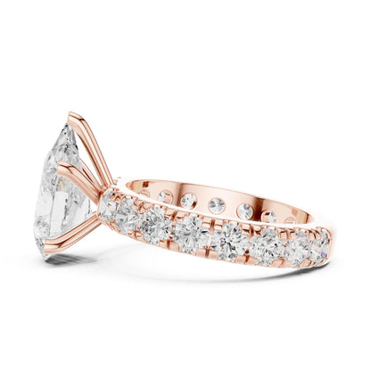Pear Lab Grown Diamond Pave Engagement Ring