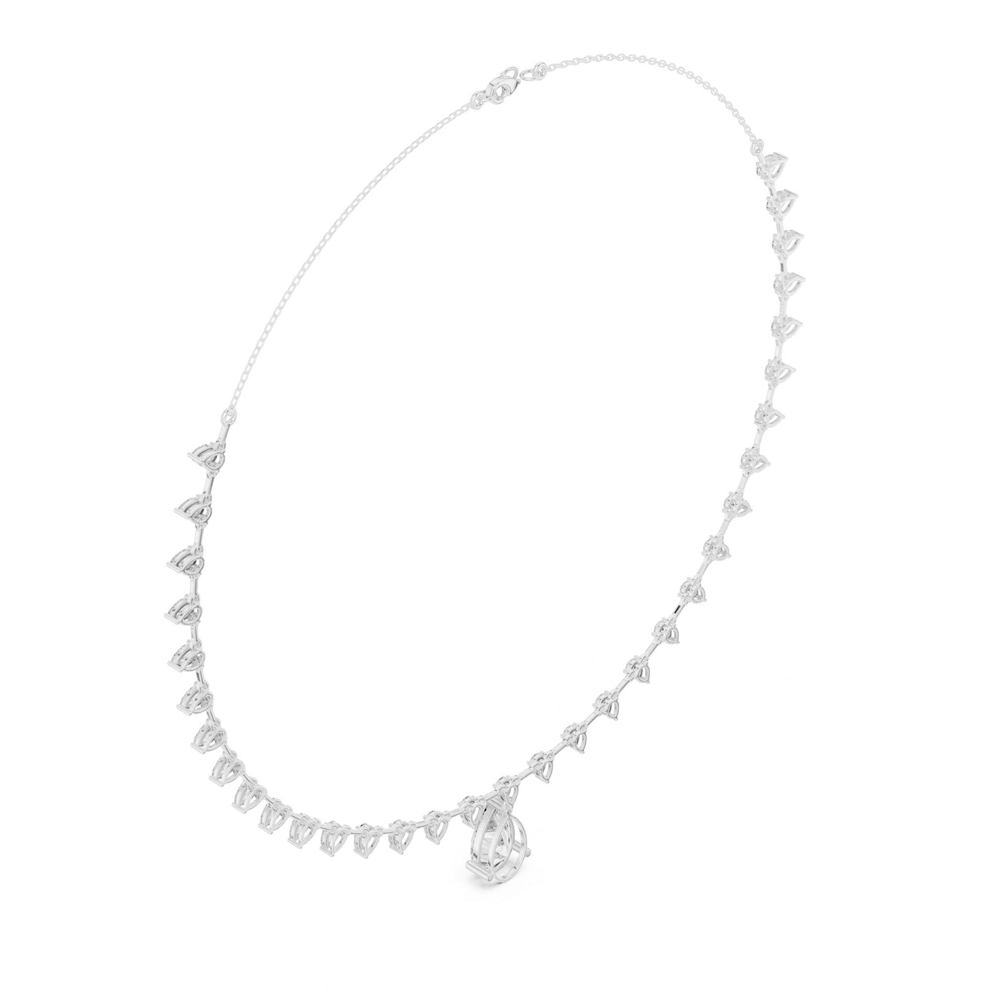 Pear Lab Grown Diamond Pave Pendant