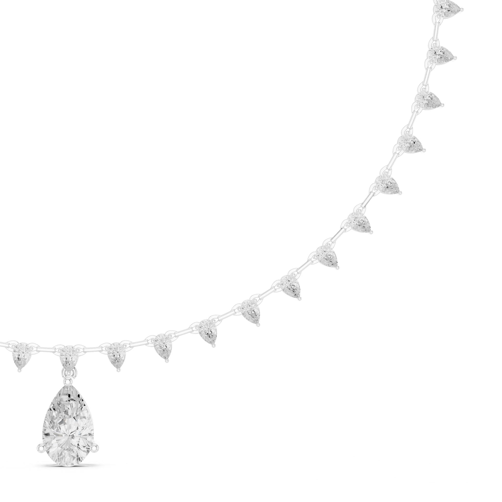 Pear Lab Grown Diamond Pave Pendant