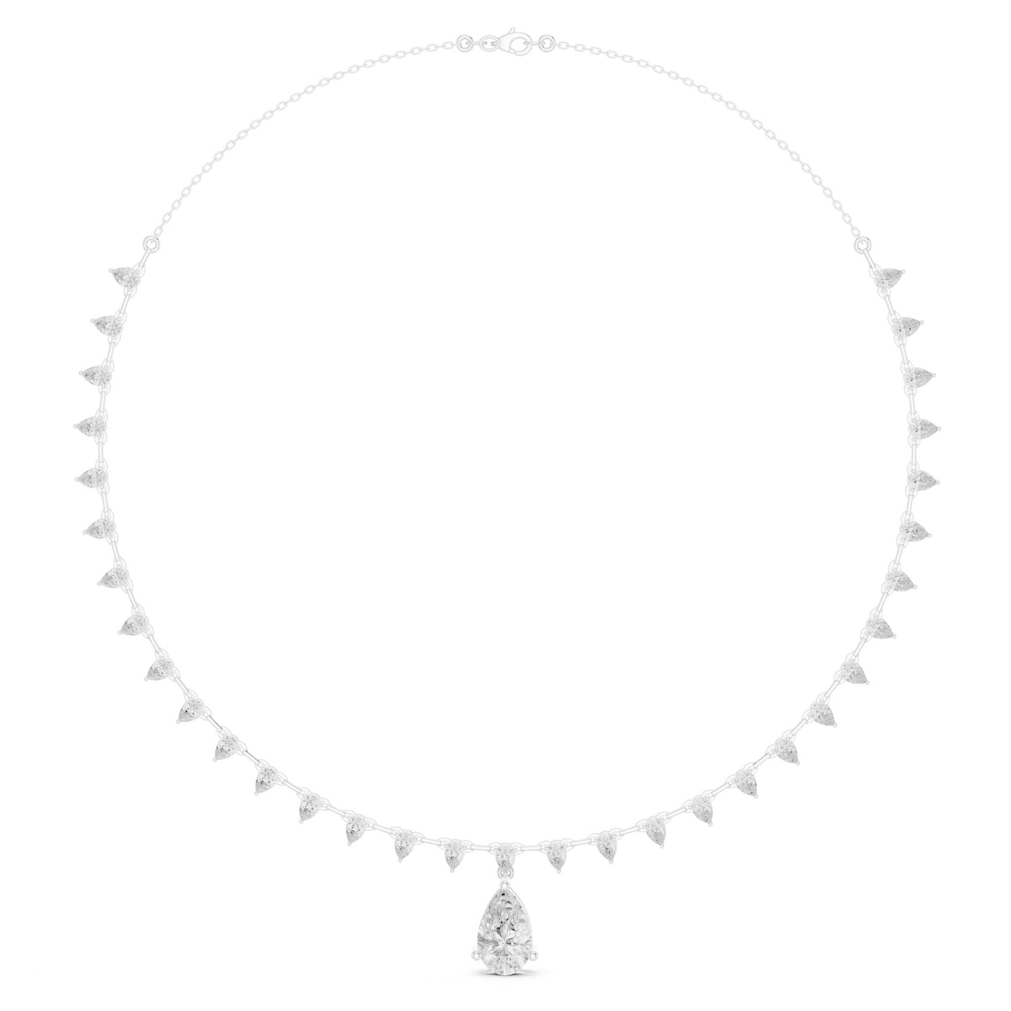 Pear Lab Grown Diamond Pave Pendant
