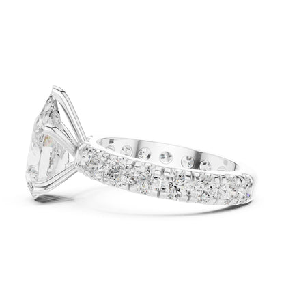 Pear Lab Grown Diamond Pave Engagement Ring