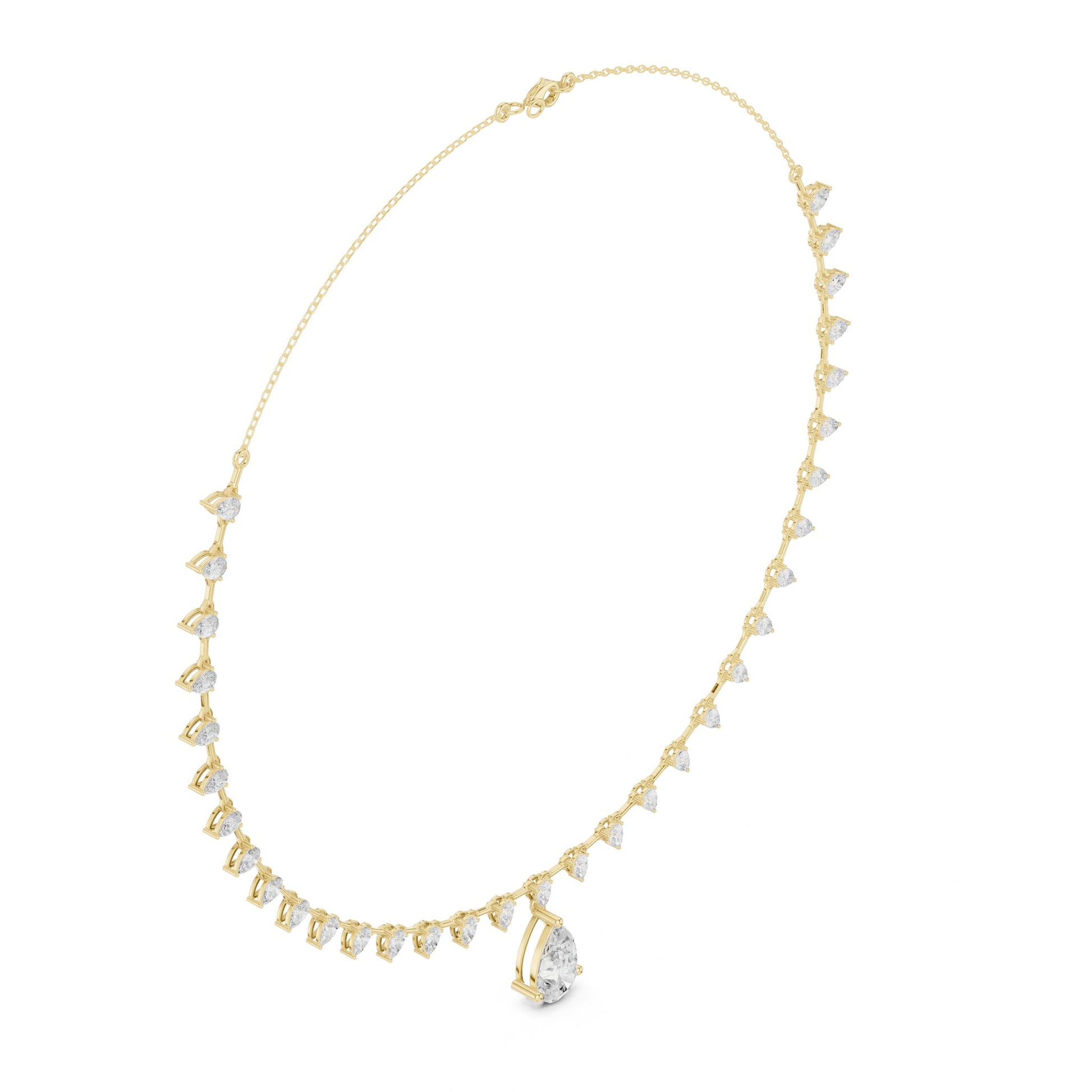 Pear Lab Grown Diamond Pave Pendant
