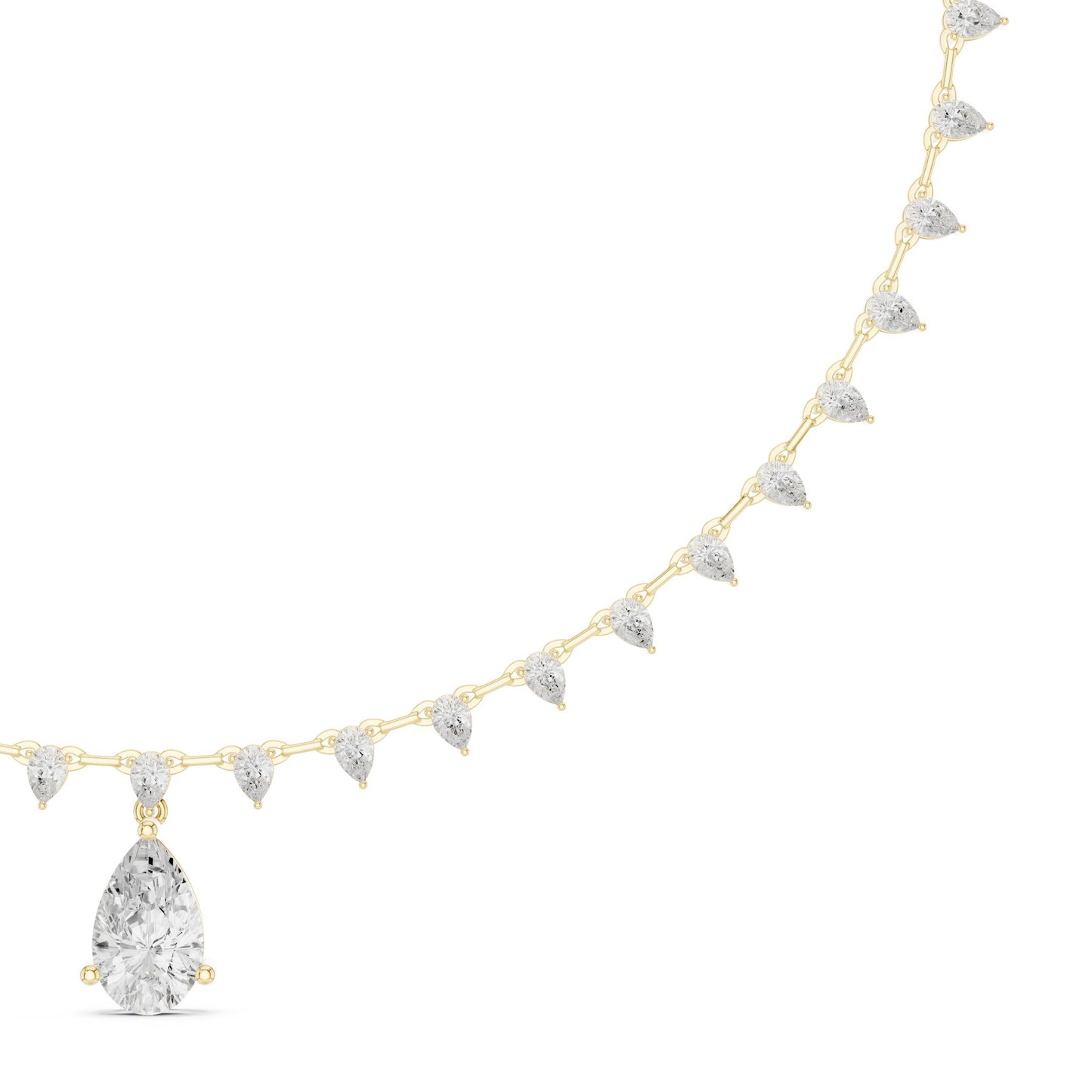 Pear Lab Grown Diamond Pave Pendant