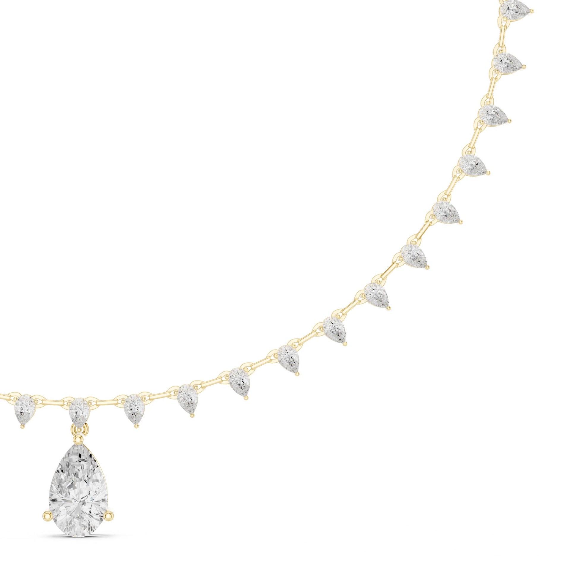 Pear Lab Grown Diamond Pave Pendant