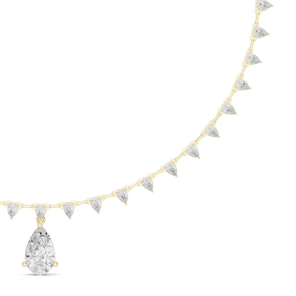 Pear Lab Grown Diamond Pave Pendant
