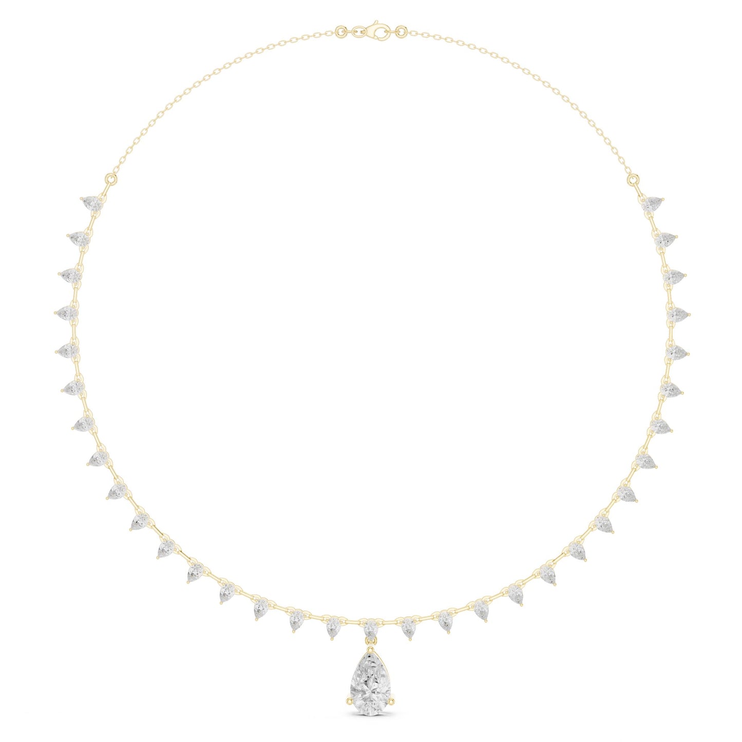 Pear Lab Grown Diamond Pave Pendant