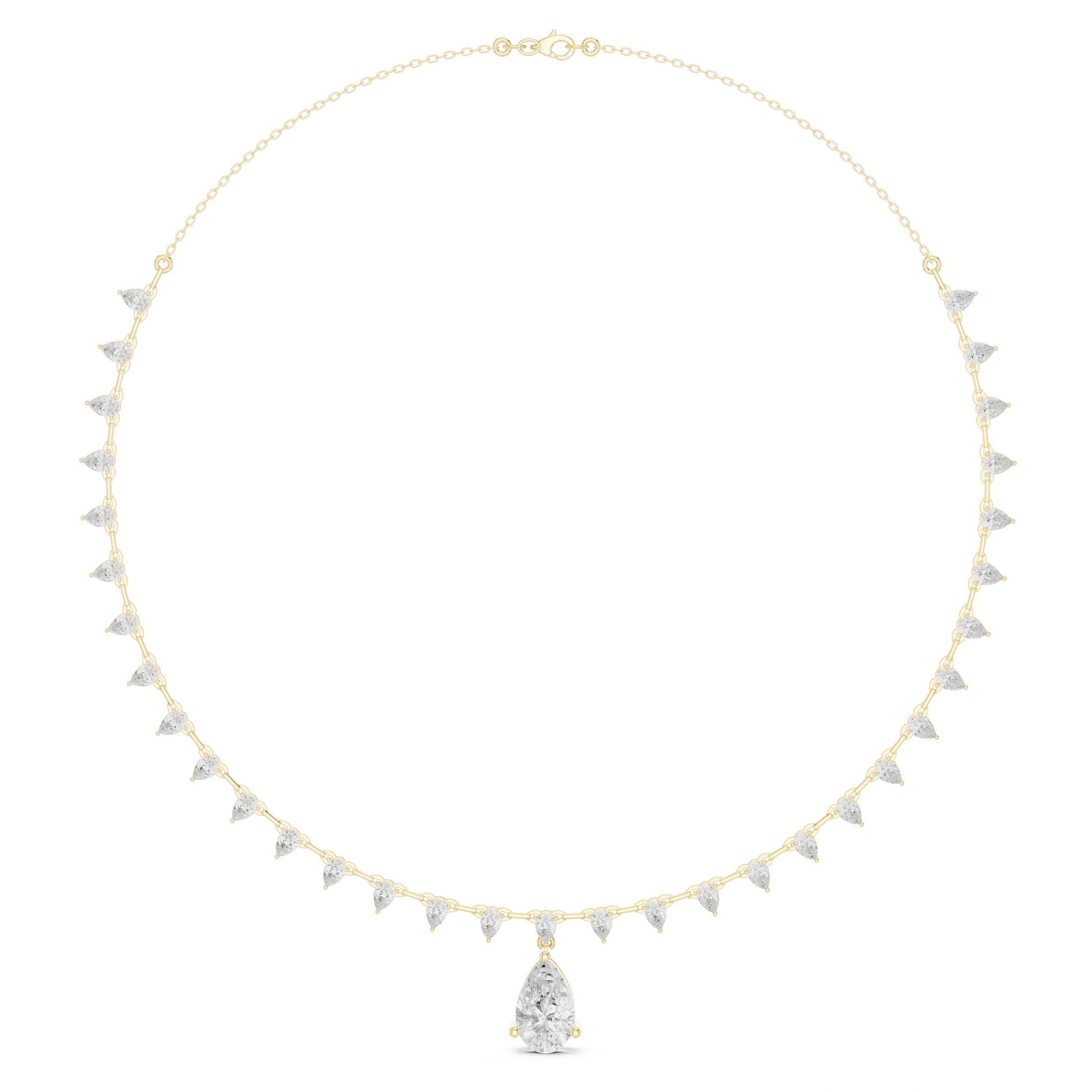 Pear Lab Grown Diamond Pave Pendant