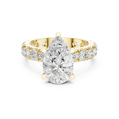 Pear Lab Grown Diamond Pave Engagement Ring