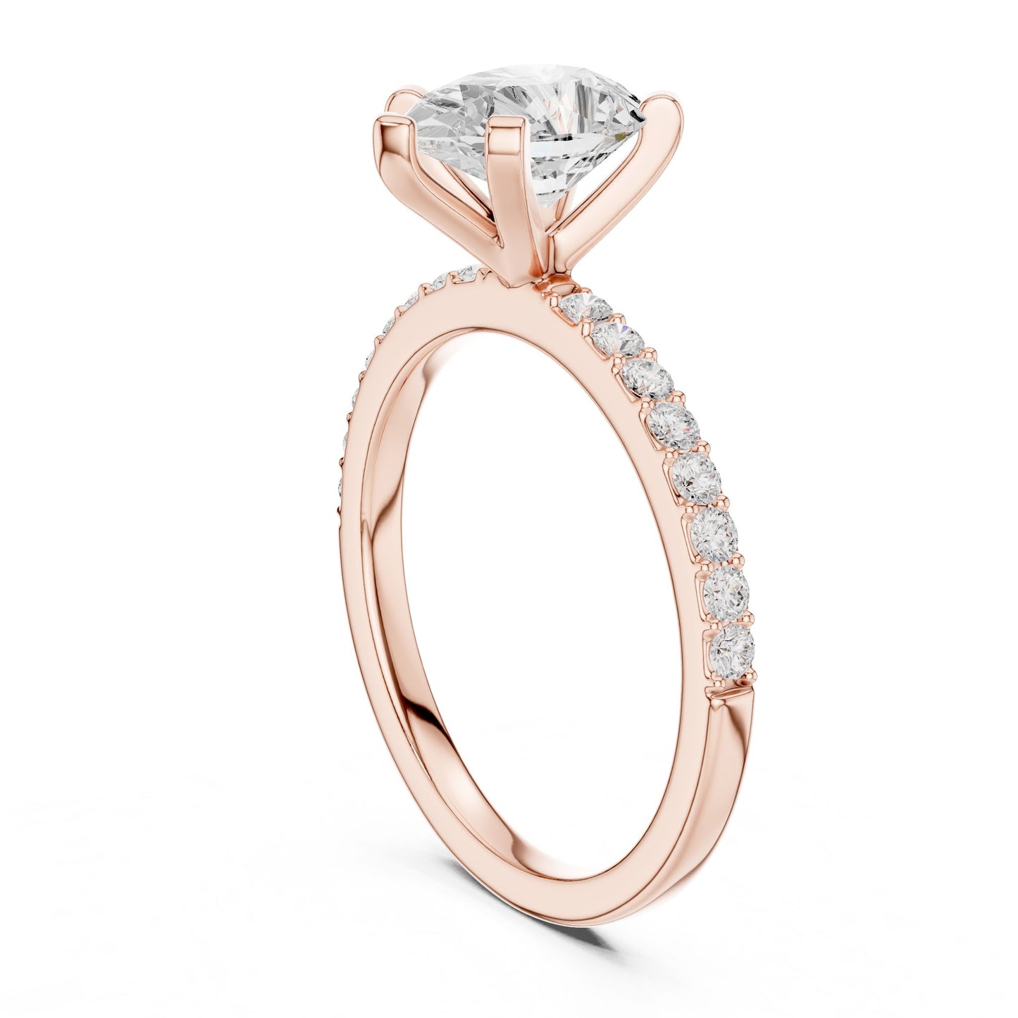 Pear Lab Grown Diamond Pave Engagement Ring