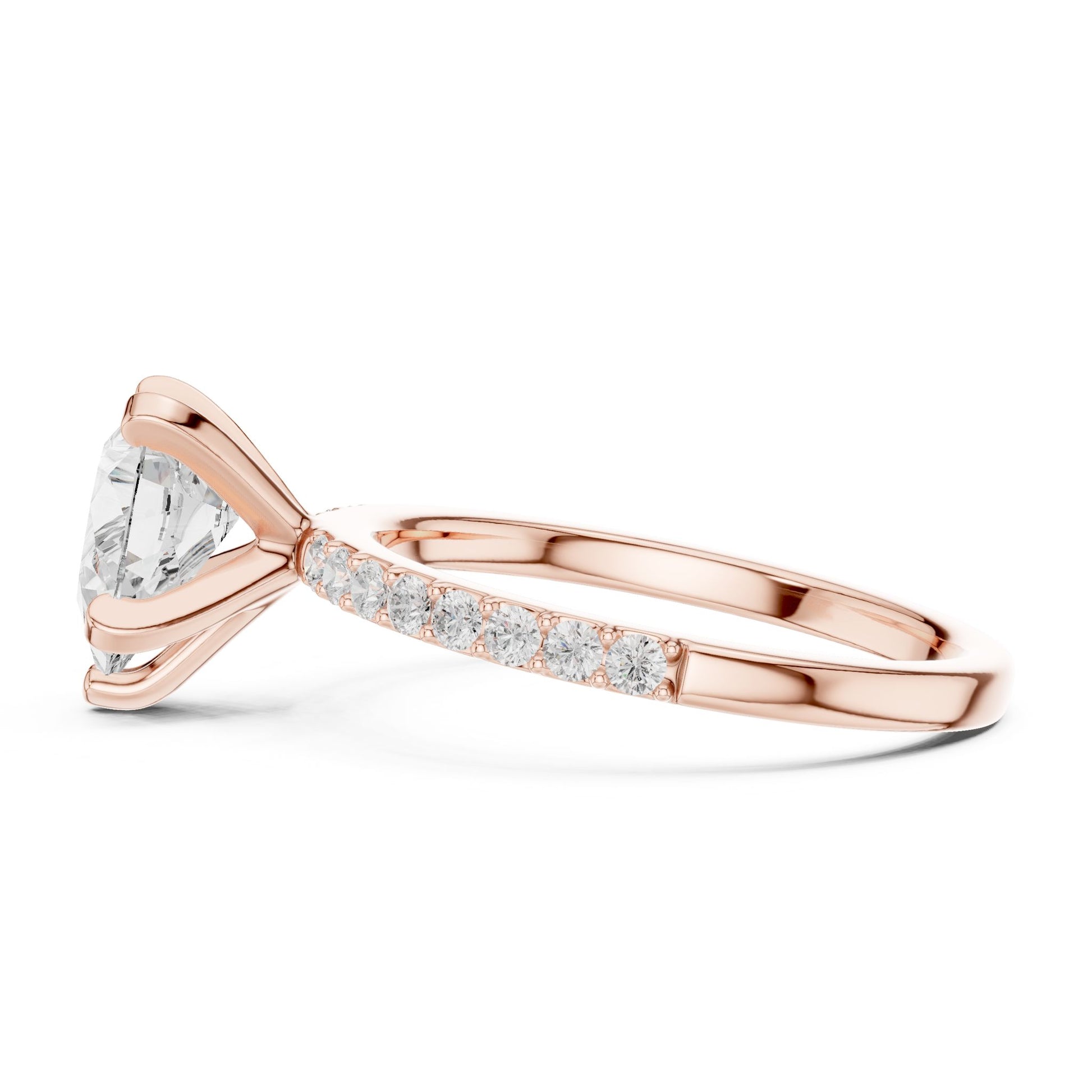 Pear Lab Grown Diamond Pave Engagement Ring