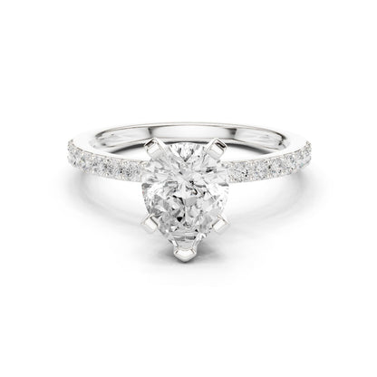 Pear Lab Grown Diamond Pave Engagement Ring