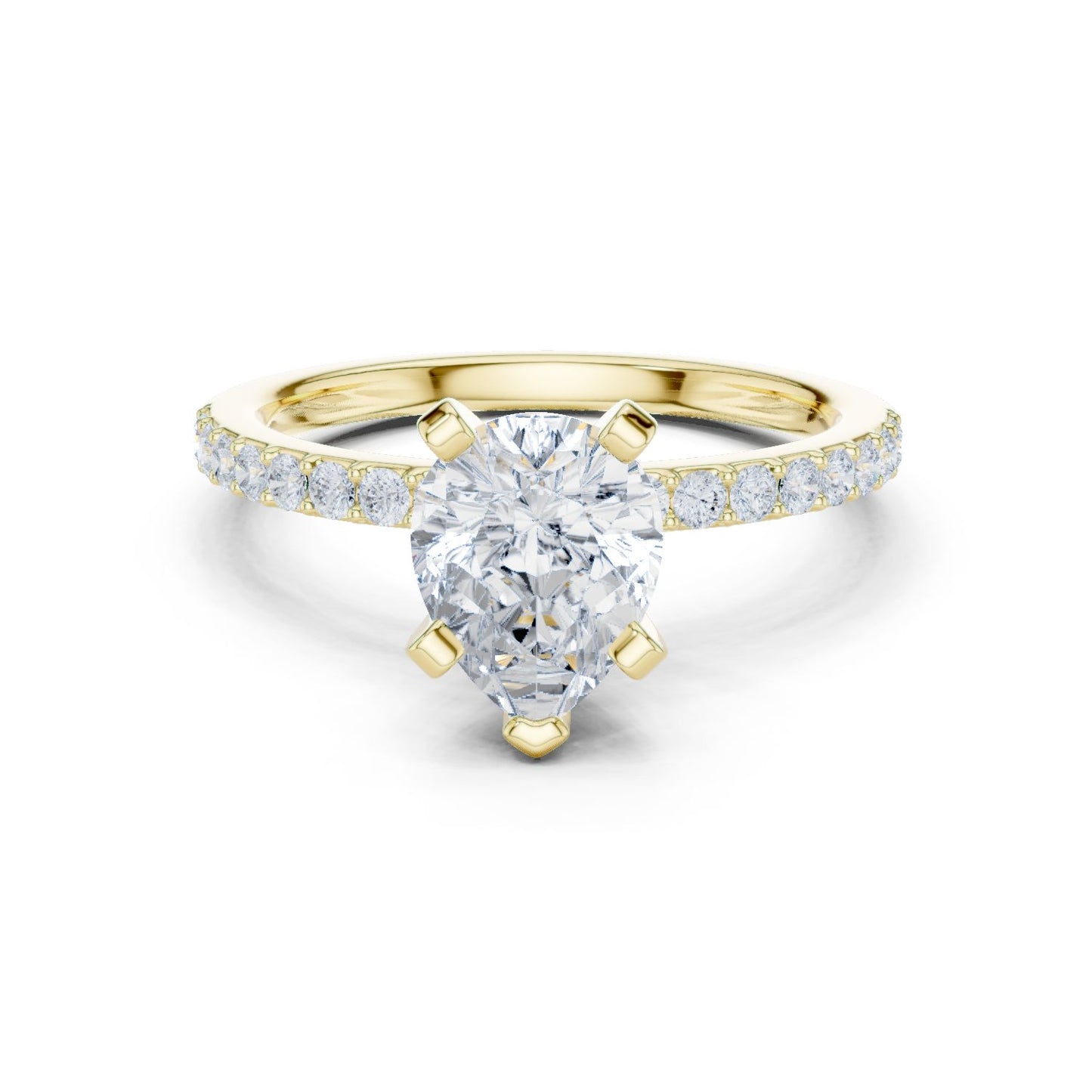 Pear Lab Grown Diamond Pave Engagement Ring