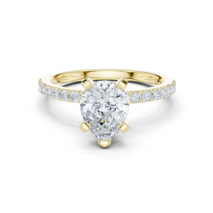 Pear Lab Grown Diamond Pave Engagement Ring