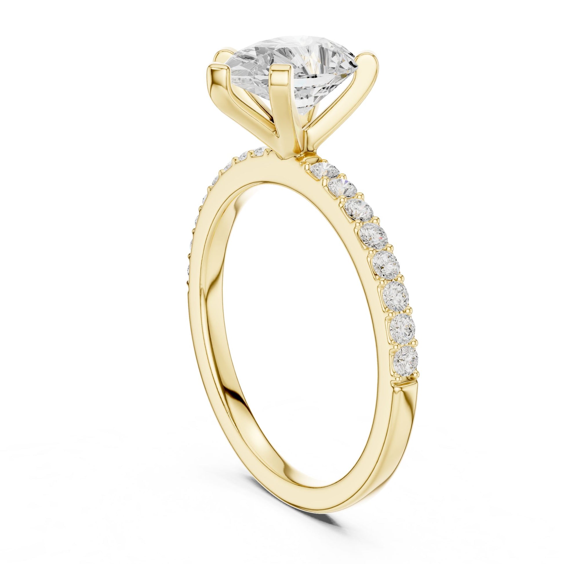 Pear Lab Grown Diamond Pave Engagement Ring