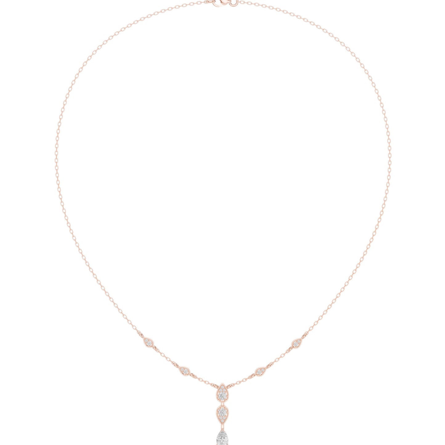Pear Lab Grown Diamond Side-Stone Pendant
