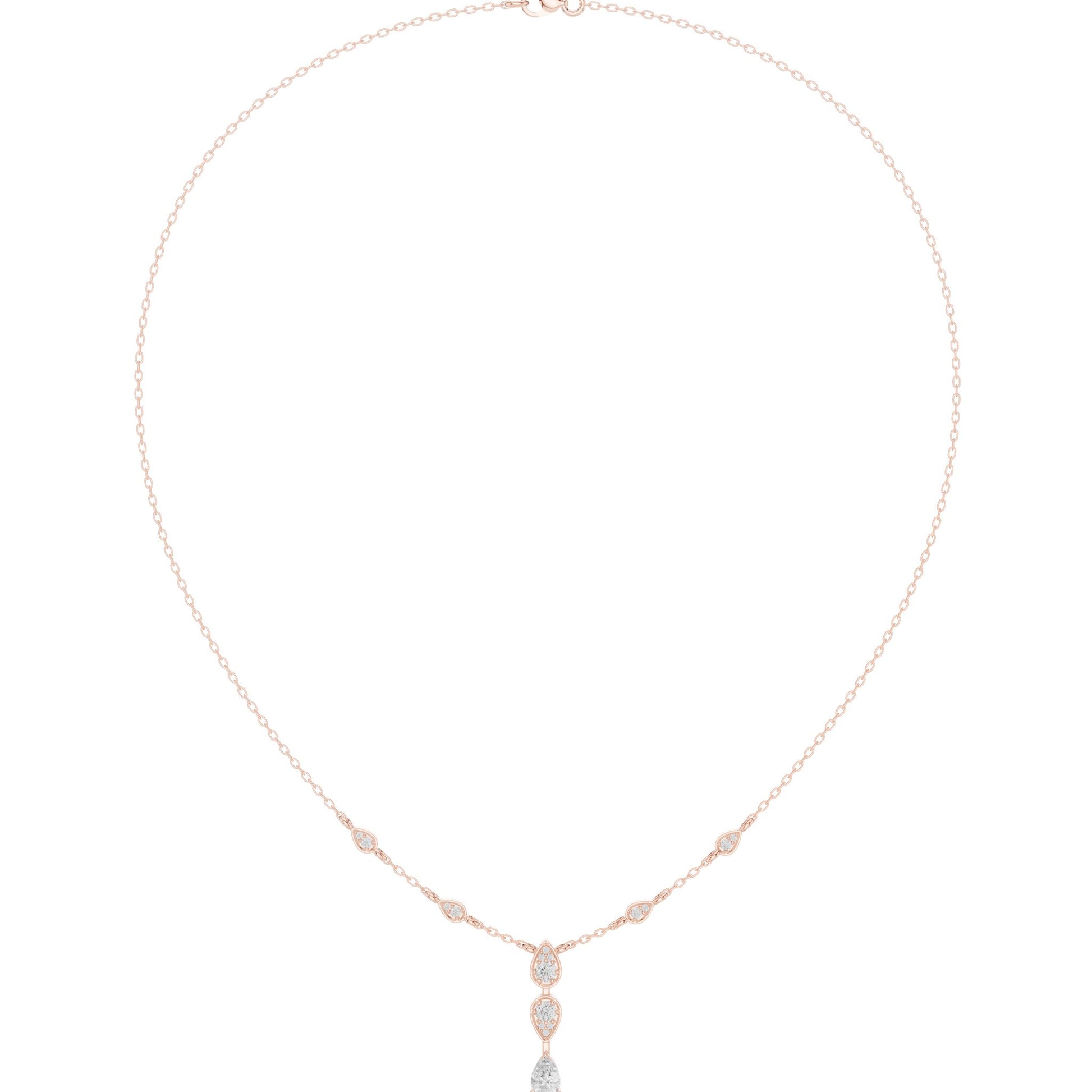 Pear Lab Grown Diamond Side-Stone Pendant