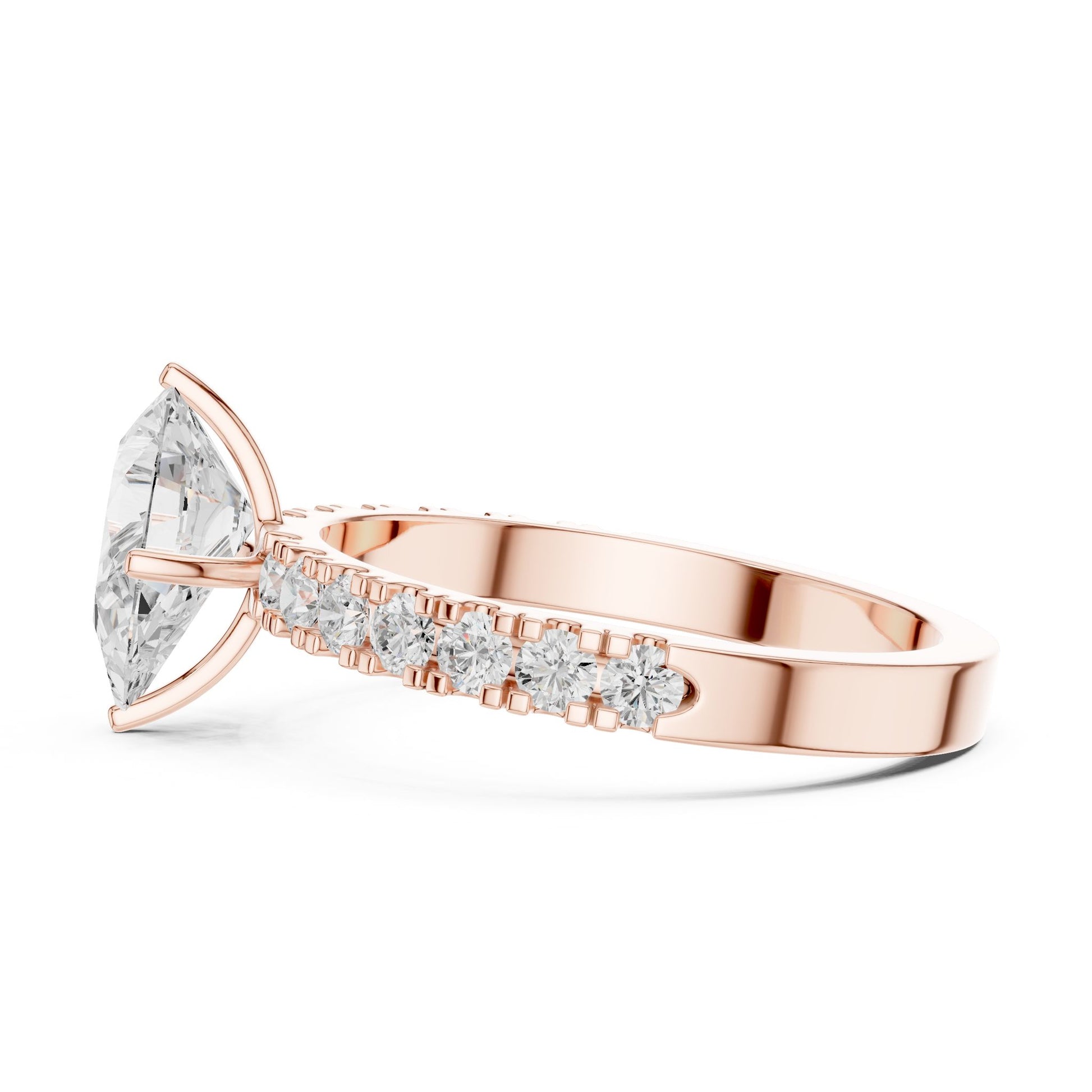 Pear Lab Grown Diamond Side-Stone Engagement Ring
