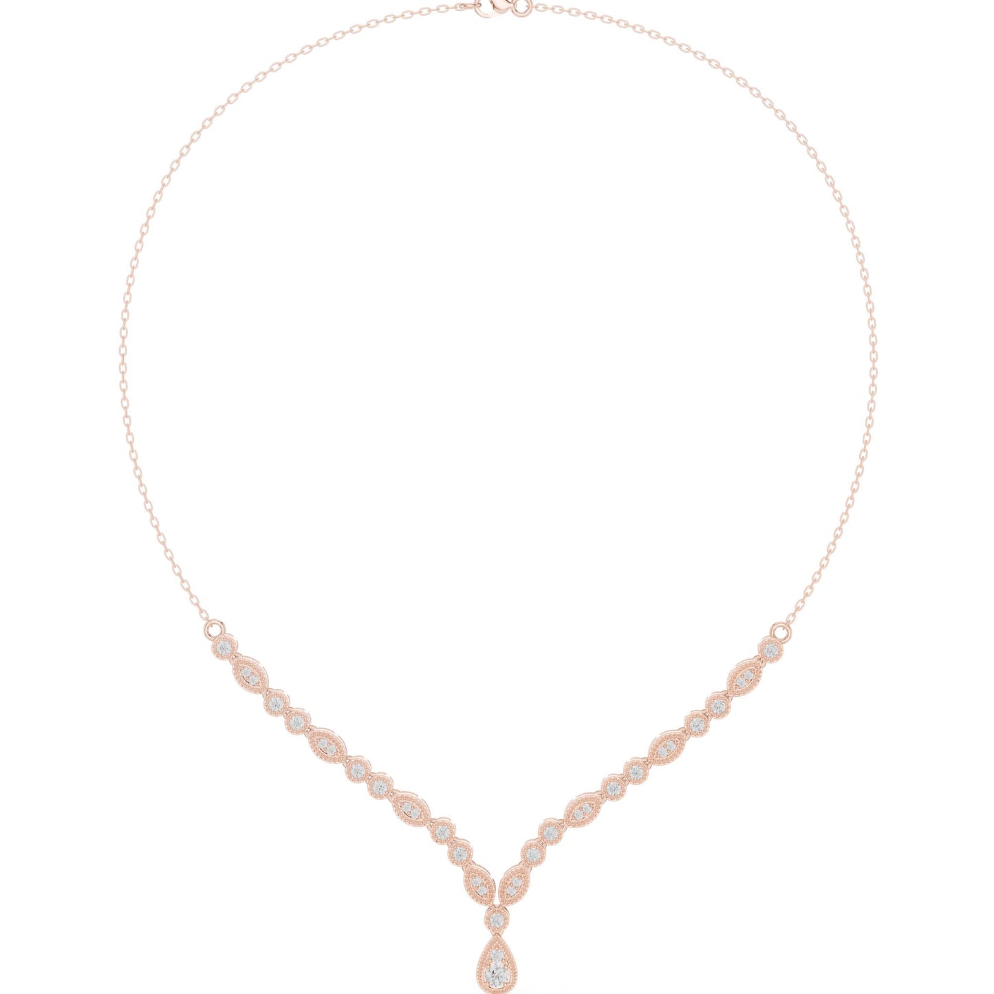 Pear Lab Grown Diamond Side-Stone Pendant