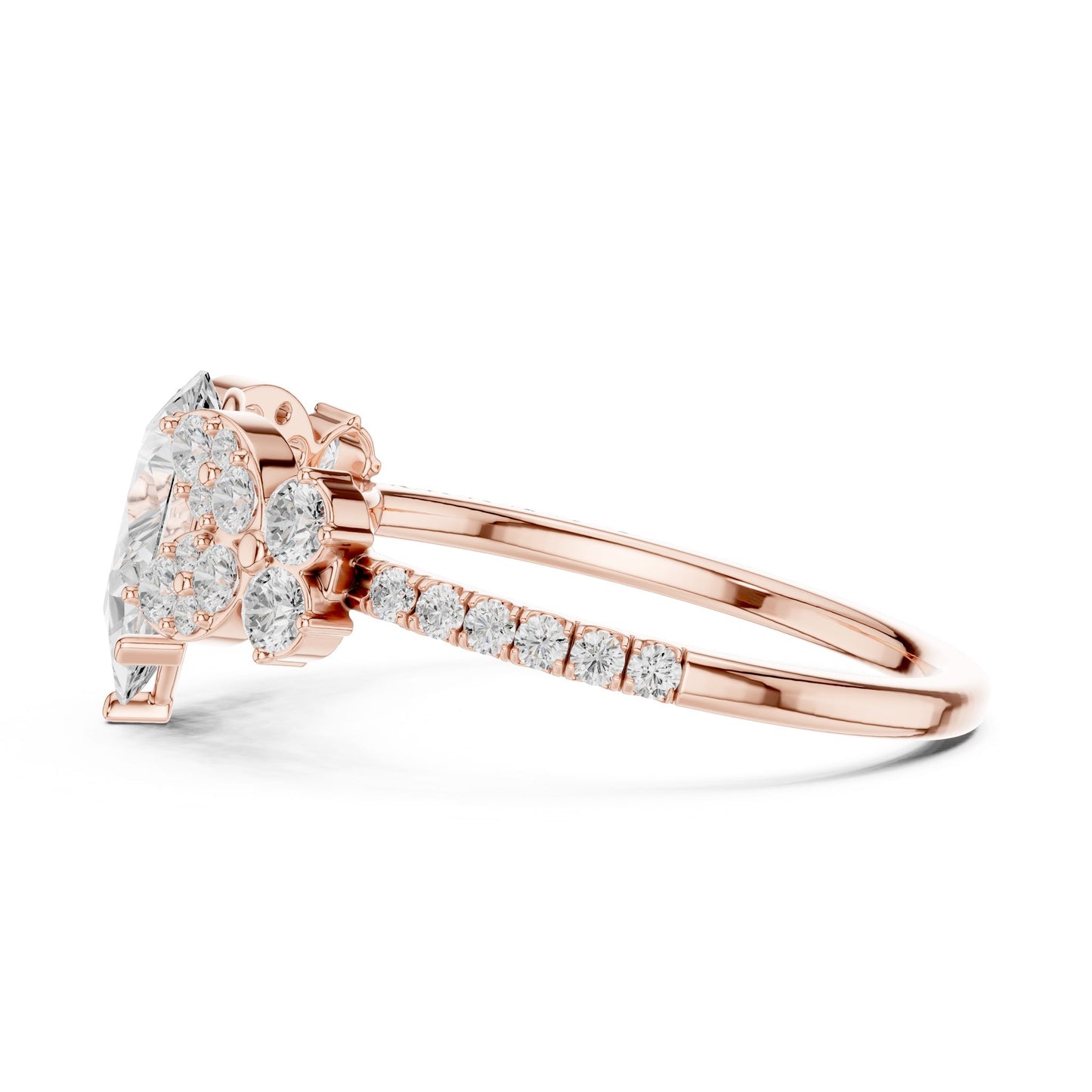 Pear Lab Grown Diamond Side-Stone Engagement Ring