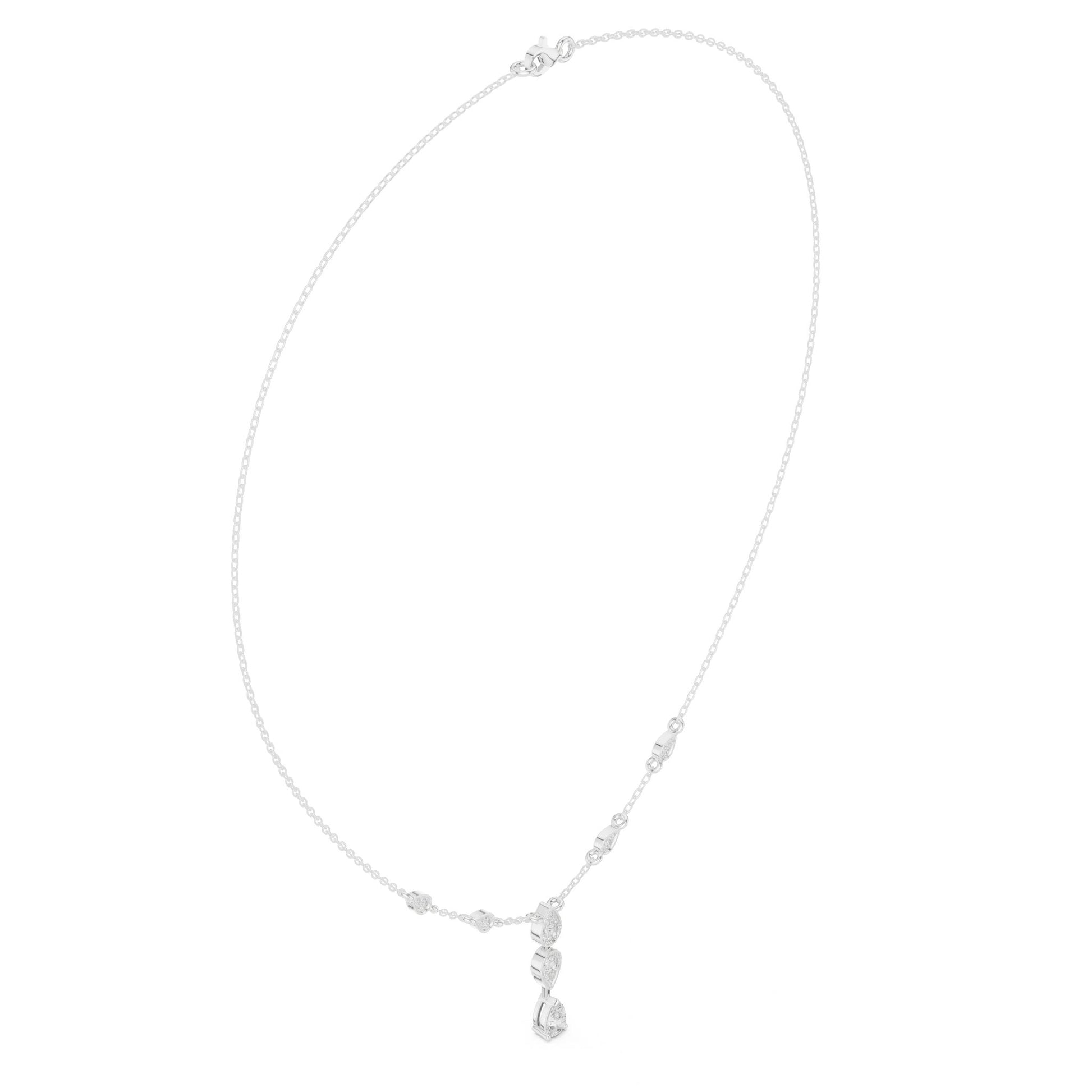 Pear Lab Grown Diamond Side-Stone Pendant
