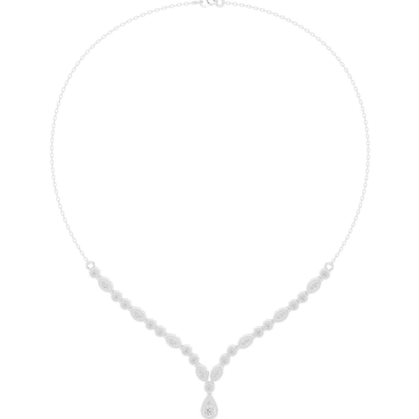 Pear Lab Grown Diamond Side-Stone Pendant