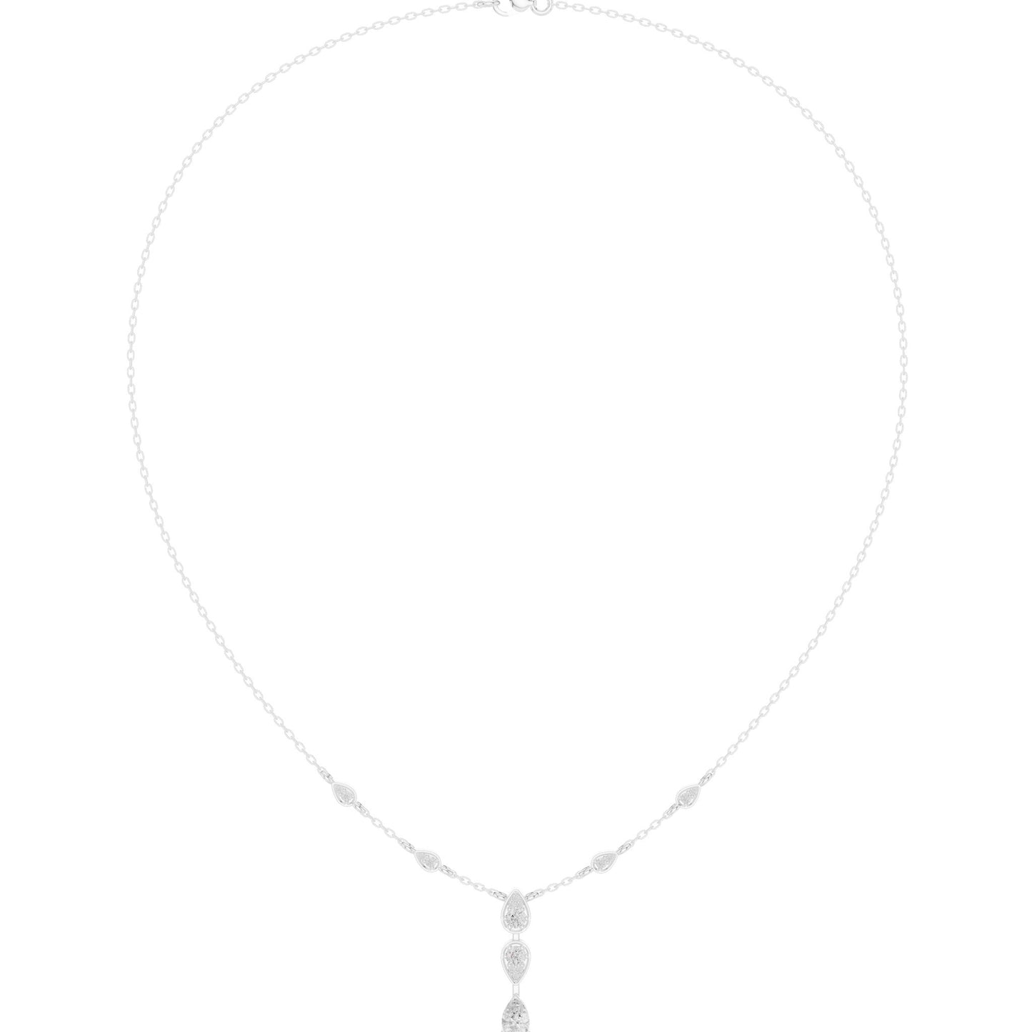 Pear Lab Grown Diamond Side-Stone Pendant