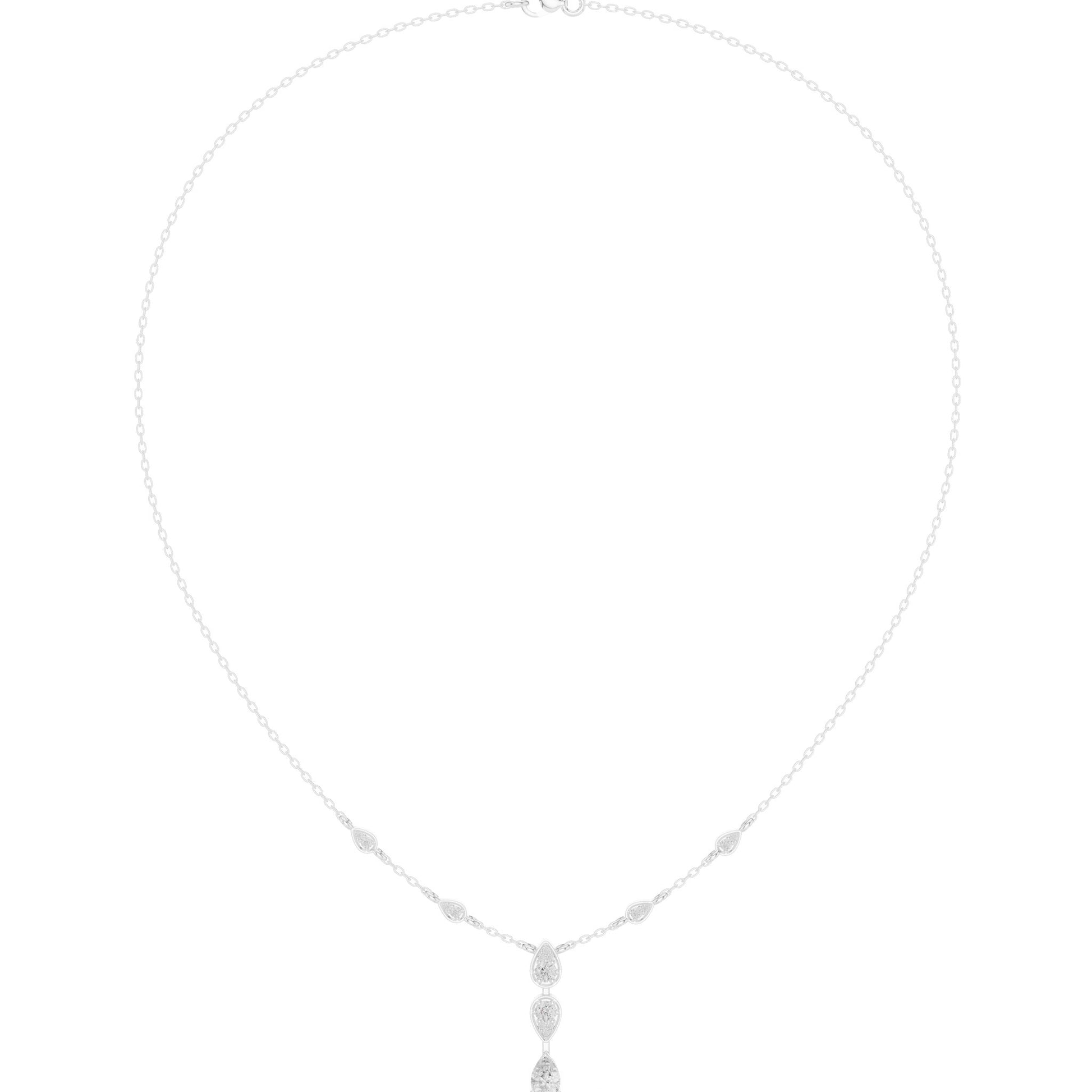 Pear Lab Grown Diamond Side-Stone Pendant
